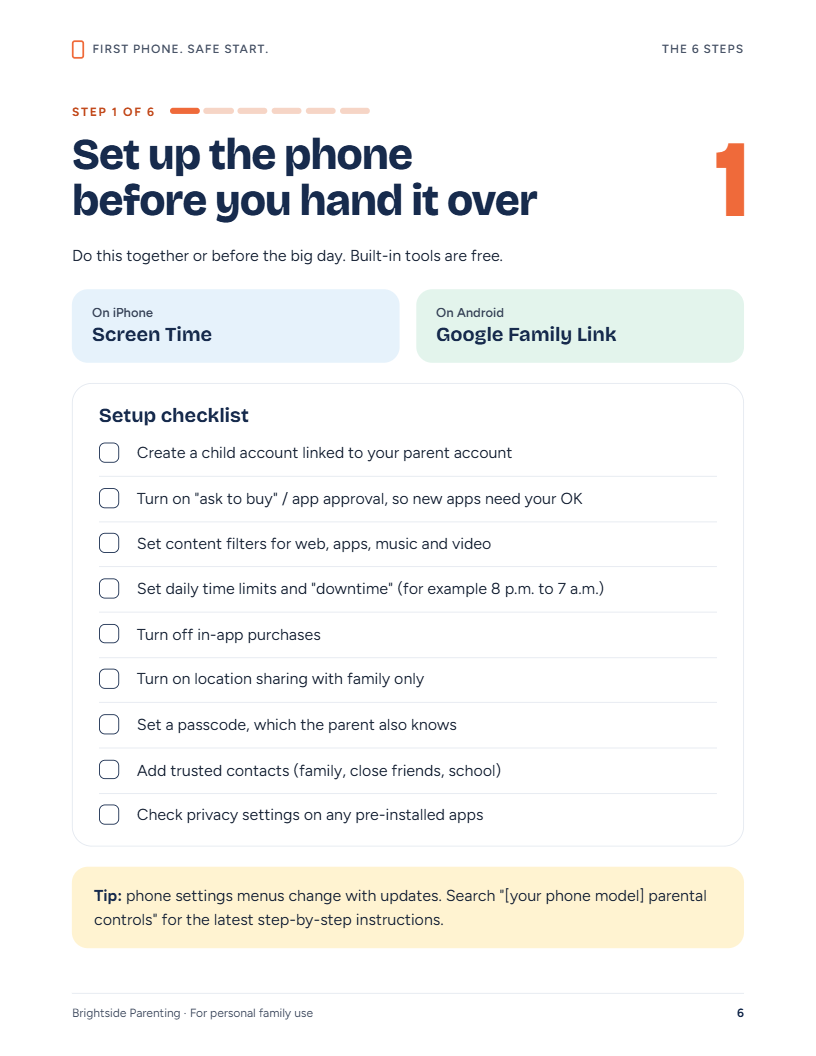First Phone Contract for Kids | Smartphone Safety Guide for Parents